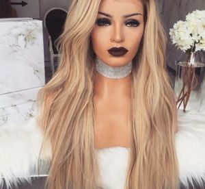 Synthetic ombre blonde 20 inch lace front wig